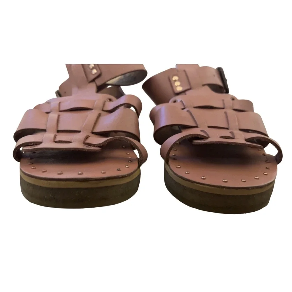 Free People Marianne wedge leather gladiator sandals buckles SZ: 38 EU‎ 7.5 US
